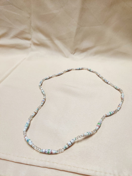 Handmade Recycled Paper Bead Necklace